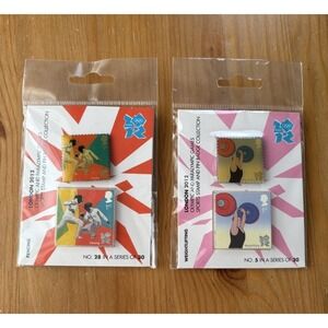 London 2012 Olympic & Paralympic Games Sports Stamp & Pin Badge Collection RARE
